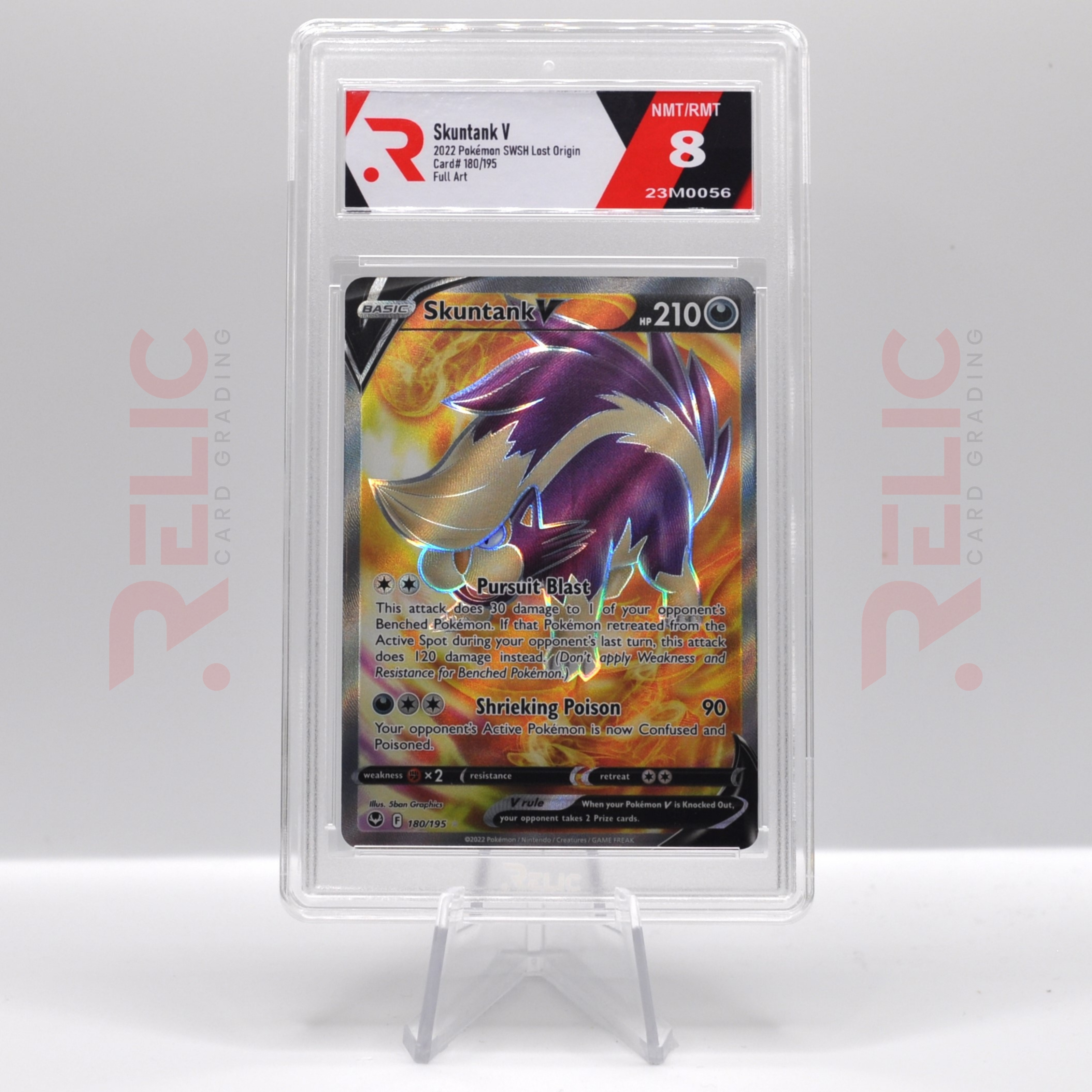 Skuntank V - 2022 Pokemon Lost Origin - Graded Skuntak V Sword & Shield 180/195 - Relic Card Grading