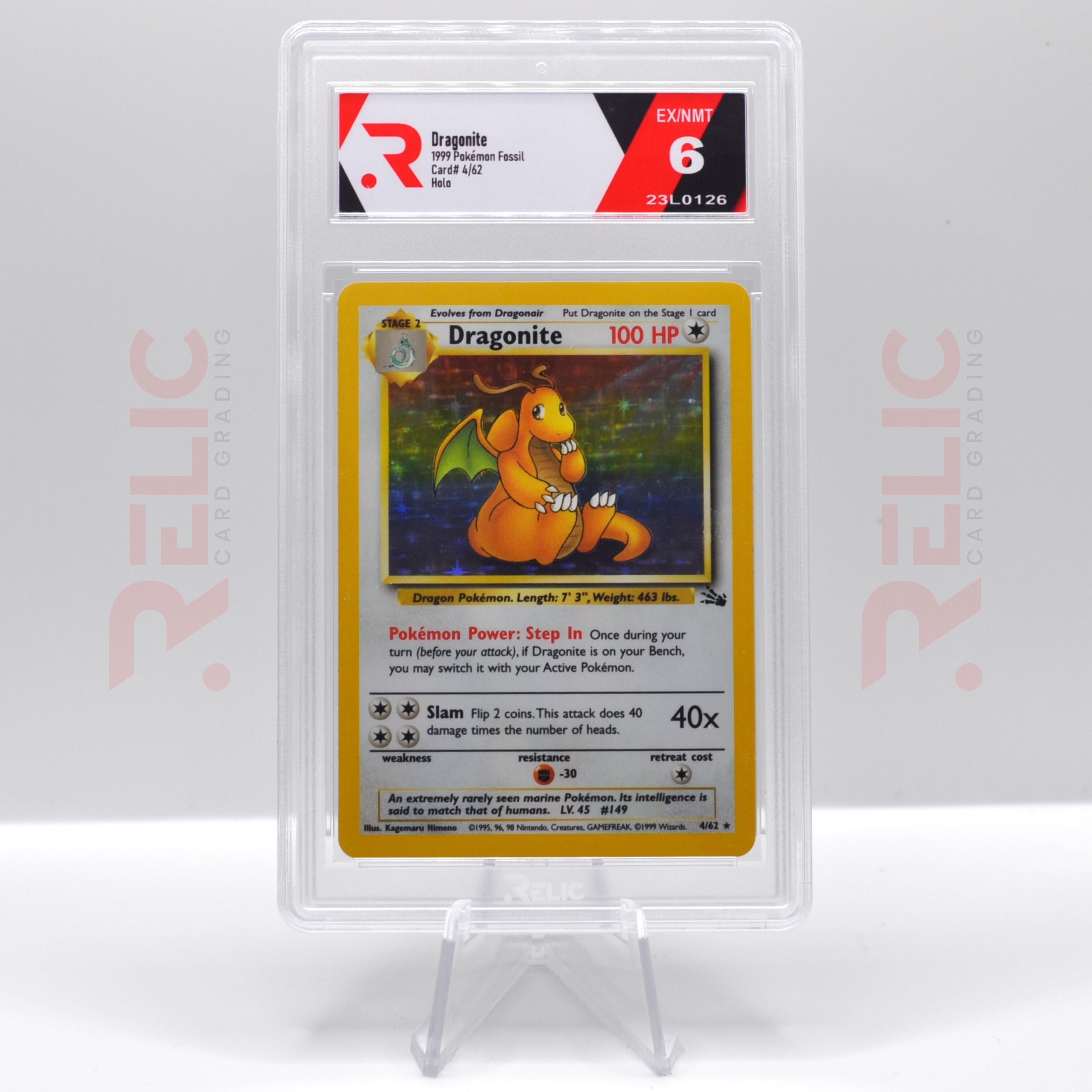 Dragonite 1999 Pokemon Fossil 4/62 - Dragonite Holo