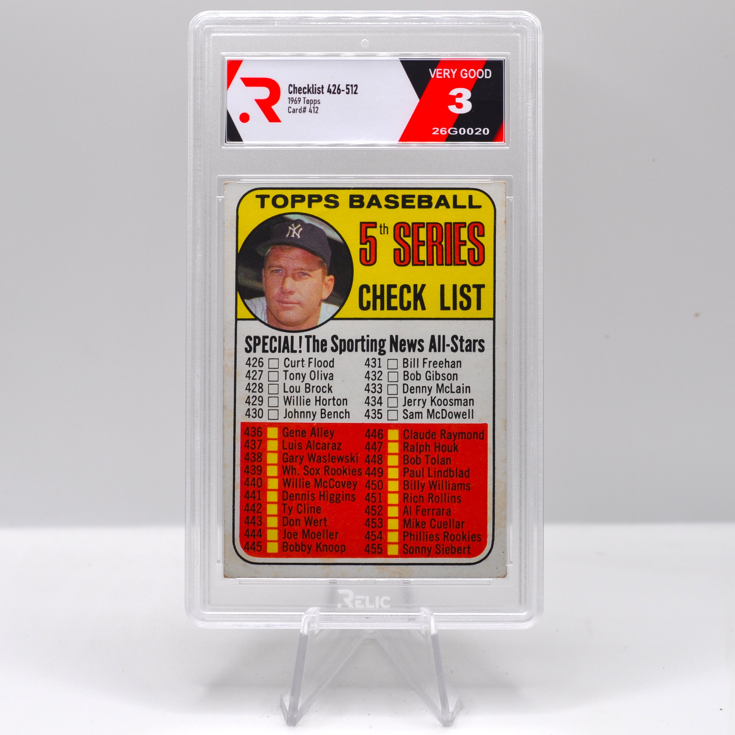 Checklist 426-512 - 1969 Topps - 26G0020